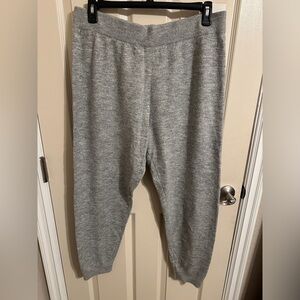 Victoria's Secret Rhinestone Sweater-Knit Joggers, Heather Gray, Sz XL